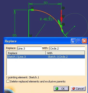 Seleccionar elemento reemplazado