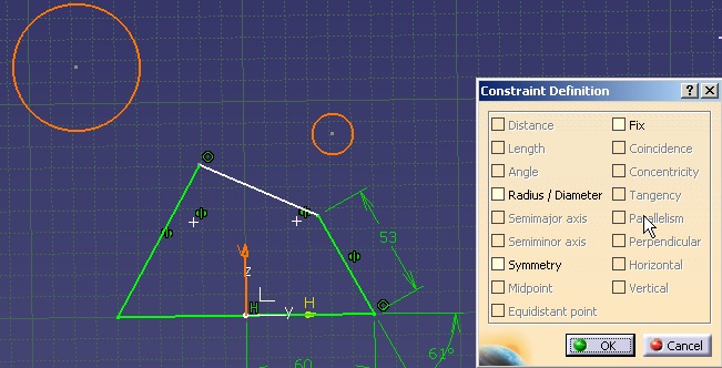 circulos no simetricos y de tama&ntilde;o distintos