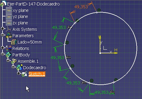 puntos equidistantes de uno