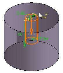 Hole en el centro de una curva y su cara