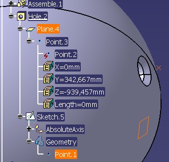 punto fuera de la superficie
