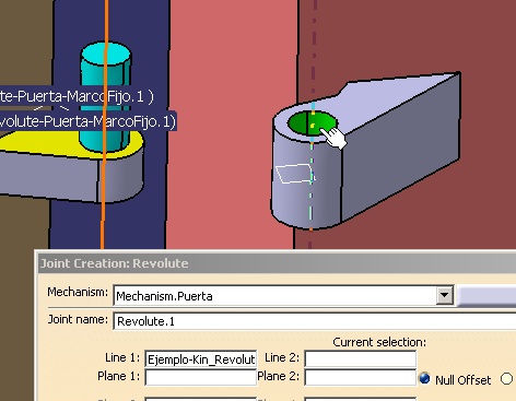 Seleccion de la linea del eje del taladro